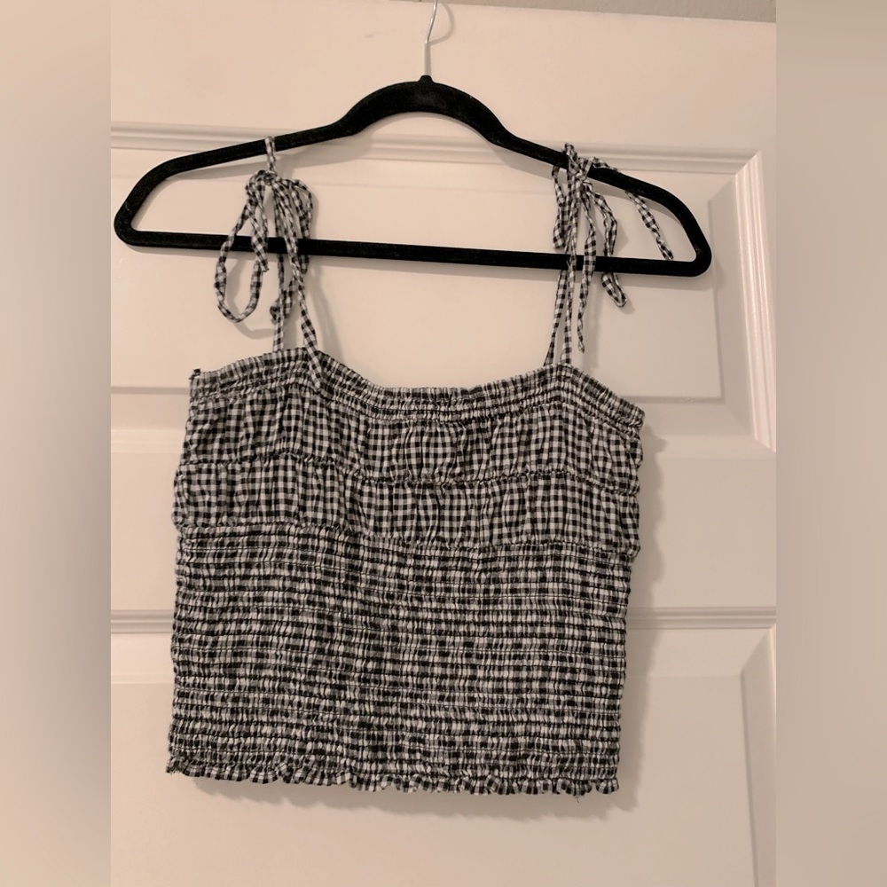 Zara Smocked Gingham Top